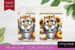 Cute Kitten Phone Case PNG - Autumn Cat Case PNG Sublimation Product Image 1