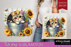 Cute Kitten Tote Bag - Autumn Cat Tote Bag PNG Sublimation Product Image 1