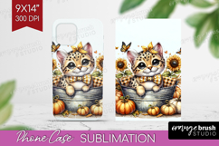 Cute Kitten Phone Case PNG - Autumn Cat Case PNG Sublimation Product Image 1