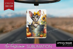 Cute Kitten Air Freshener PNG - Autumn Cat PNG Sublimation Product Image 1