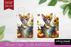 Cute Kitten Phone Case PNG - Autumn Cat Case PNG Sublimation Product Image 1