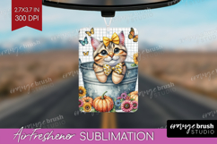 Cute Kitten Air Freshener PNG - Autumn Cat PNG Sublimation Product Image 1