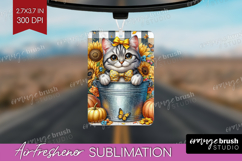Cute Kitten Air Freshener PNG - Autumn Cat PNG Sublimation Product Image 1