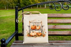 Autumn Chairs Pumpkins Watercolor Sublimation Clipart Product Image 4