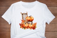 Autumn Chairs Pumpkins Watercolor Sublimation Clipart Product Image 5