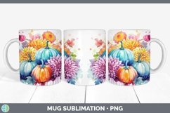 GorgeousWatercolor Flowers Mug Wrap design.
