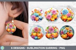 Bundle of six Watercolor Flowers Round Earrings designs.