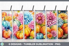 Bundle of six Watercolor Flowers Tumbler designs.