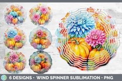 Bundle of six Watercolor Flowers Wind Spinner designs.