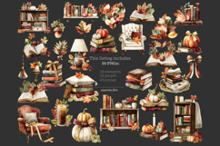GlamArtZhanna, Autumn clipart, Autumn clip art, Fall clipart, Fall clip art, Autumn reading png, Autumn reading image, Autumn library png, Autumn books png, Autumn books clipart, Reading clipart, Book lover clipart, Reading girl png, Books illustration