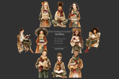 GlamArtZhanna, Autumn clipart, Autumn clip art, Fall clipart, Fall clip art, Autumn reading png, Autumn reading image, Autumn library png, Autumn books png, Autumn books clipart, Reading clipart, Book lover clipart, Reading girl png, Books illustration