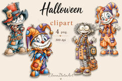 Halloween Doll Clipart PNG | Cute Patchwork Halloween Product Image 1