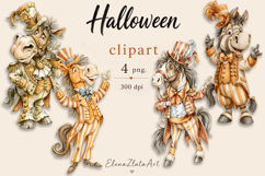 Halloween Horse Clipart PNG | Vintage Horse Characters Product Image 1