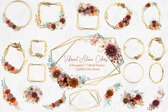 Autumn colors floral golden frames and bouquets graphics. Product Image 1