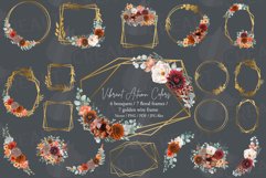 Autumn colors floral golden frames and bouquets graphics. Product Image 18