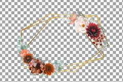 Autumn colors floral golden frames and bouquets graphics. Product Image 17