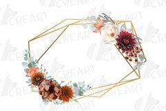 Autumn colors floral golden frames and bouquets graphics. Product Image 7