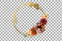 Autumn colors floral golden frames and bouquets graphics. Product Image 16