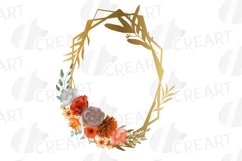 Autumn colors floral golden frames and bouquets graphics. Product Image 4