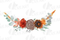 Autumn colors floral golden frames and bouquets graphics. Product Image 5