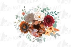 Autumn colors floral golden frames and bouquets graphics. Product Image 8