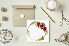 Autumn colors floral golden frames and bouquets graphics. Product Image 14
