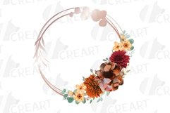 Autumn colors floral rose gold frames and bouquets graphics. Product Image 9