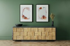 Autumn colors floral rose gold frames and bouquets graphics. Product Image 3