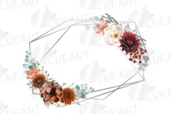Autumn colors floral silver frames and bouquets graphics. Product Image 12
