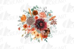 Autumn colors floral silver frames and bouquets graphics. Product Image 13