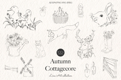 Autumn Cottagecore - Fall Line Art Product Image 9
