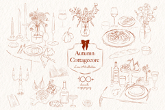 Autumn Cottagecore - Fall Line Art Product Image 7