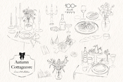 Autumn Cottagecore - Fall Line Art Product Image 5