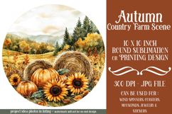 Autumn Wind Spinner, Country Farm Scene Round Design, d1 Product Image 1