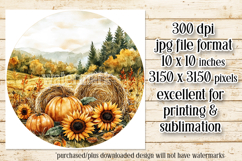 Autumn Wind Spinner, Country Farm Scene Round Design, d1 Product Image 2