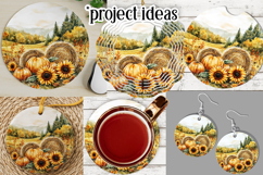 Autumn Wind Spinner, Country Farm Scene Round Design, d1 Product Image 3