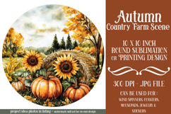 Autumn Wind Spinner, Country Farm Scene Round Design, d2 Product Image 1