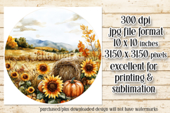 Autumn Wind Spinner, Country Farm Scene Round Design, d4 Product Image 2
