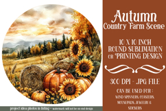 Autumn Wind Spinner, Country Farm Scene Round Design, d7 Product Image 1