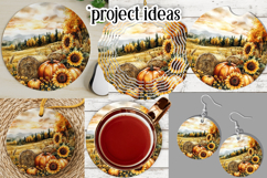 Autumn Wind Spinner, Country Farm Scene Round Design, d7 Product Image 3