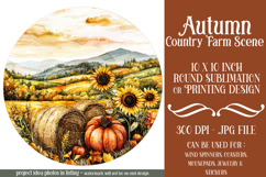 Autumn Wind Spinner, Country Farm Scene Round Design, d8 Product Image 1