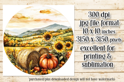 Autumn Wind Spinner, Country Farm Scene Round Design, d8 Product Image 2