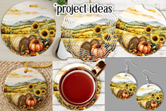 Autumn Wind Spinner, Country Farm Scene Round Design, d8 Product Image 3
