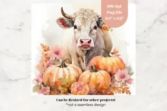 Autumn Cow Tumbler Wrap Fall Pumpkin Tumbler Sublimation 