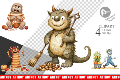 Autumn Critter Monsters Clipart Product Image 1