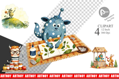 Autumn Critter Monsters Clipart Product Image 1