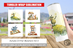 Tumbler Autumn Critter Monsters Product Image 1