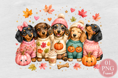 Autumn Dachshund Puppies Sublimation Product Image 1