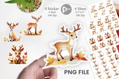 Autumn Deer Watercolor Sticker Product Image 1