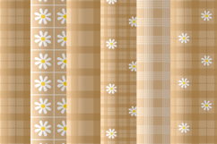 Taupe daisy gingham seamless patterns png Digital paper Product Image 2